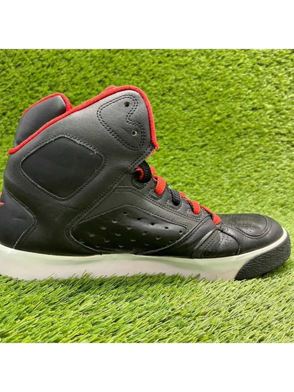 Nike Auto Flight High Mens Size 12 Black Red Athletic Basketball Shoes Sneakers